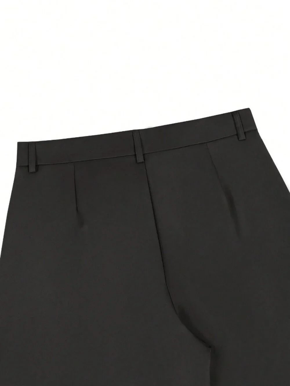 Black Casual Men's Loose Zipper Fly Button Pocket Wide Leg Trousers
